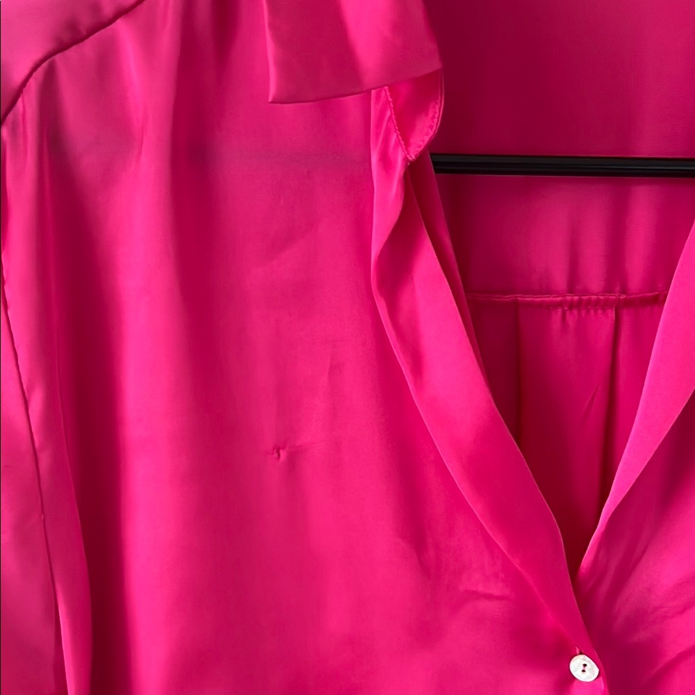 Zara pink satin button-up - Picture 2 of 2